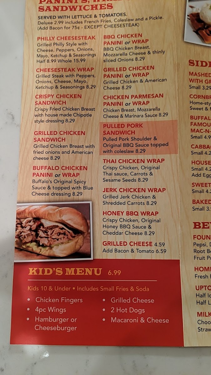Menu - Buffalo's photo 4