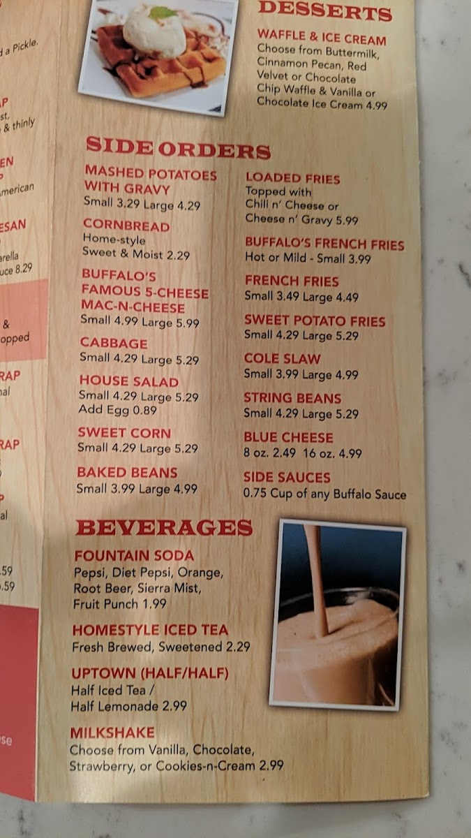 Menu - Buffalo's photo 6