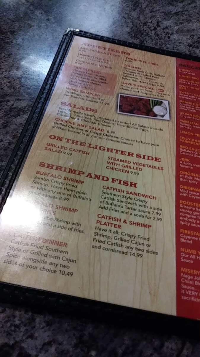 Menu - Buffalo's photo 8